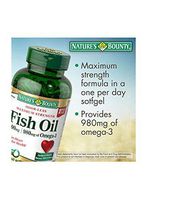 Nature's Bounty Maximum Strength Fish Oil 1,400 mg - 980 mg Omega-3 - 130 Enteric Coated Liquid Softgels Single & Multi Packs (Two Bottles each of 130 Softgels)