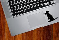 Yadda-Yadda Design Co. Dog Sitting - Trackpad/Keyboard - Vinyl Decal Copyright (2.5" w x 2.5" h) (Black)