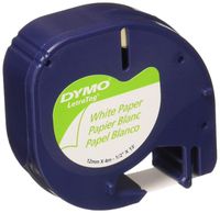 3X Dymo 10697 Self-Adhesive White Paper Labeling Tape for LetraTag 1/2-Inch Wide x 13 Feet Long (3 Blister Packs-2 Refills per Pack)