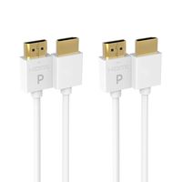 Pacroban Ultra Slim White HDMI Cable (10ft - 2pack) - Available in 1.5, 3, 6, 10, 15, 17 Feet