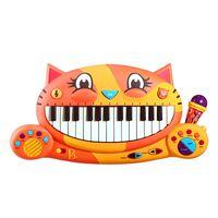B. toys - Meowsic Toy Piano - Children'S Keyboard Cat Piano with Toy Microphone For Kids 2 years +