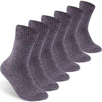 Facool Non Binding Socks, Diabetic Socks for Men Women 6 Pairs, Warm Winter Crew for Cold Weather Black/Pink US Women 10-13 / US Men 9-12