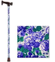 NOVA Designer Walking Cane with T-Grip Molded Handle, Lightweight and Adjustable Walking Stick, Lilacs and Green Leaves Design