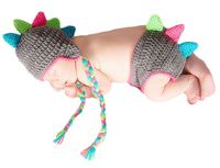 Infant Photography Props Crochet Costume Outfits Dinosaur Hat+Pant for 0-6 Months Newborn Baby Boy Girl