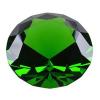 Zoogamo 2" / 60 mm Dark Green Diamond Shaped Glass Crystal Paperweight -Home Office Decor & Valentine's Day Gift Wedding Favors Centerpieces Decoration with Gift Box