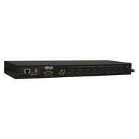 Tripp Lite 1.9kW Single-Phase Monitored PDU, 120V Outlets (8 5-15/20R), L5-20P/5-20P Adapter, 12 ft. Cord, 1U Rack-Mount, LX Platform Interface, TAA (PDUMNH20)