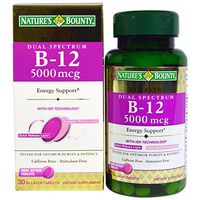 Nature's Bounty, Dual Spectrum B-12, 5000 mcg, 30 Bi-Layer Tablets - 2pc