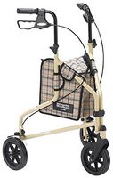 Drive Medical Winnie Lite Supreme Aluminum Three Wheel Rollator, Tan Plaid