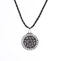 Large Rune Nordic Viking Pentagram Pendant Jewelry Necklace