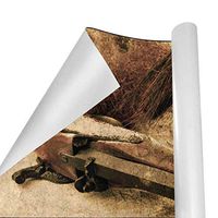 Gift Wrapping Paper Roll Grunge Pirate Skull for Birthday,Holiday,Wedding,Baby Shower Gift Wrap - 3Rolls - 58inch x 23inch Per Roll