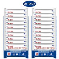 Alcohol Wipes (20 Packs, 200 Wipes), Alcohol Wet Wipes Cleaning Wet Wipes for Hand Home House