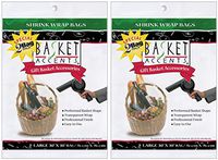 2-Pack - Photo Frog Basket Accents 30 by 30-Inch Shrink Wrap Bags, Large, Clear, 2 bags per pack