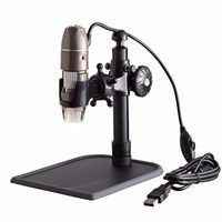 Amscope UBW500X0200M Digital 2MP USB Microscope, 5X-500X Magnification, 4X 3D Digital Zoom, Built-In Eight LED Light Source, Table Stand, Includes Software CD