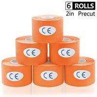 AUPCON Sports Kinesiology Tape Precut Muscle Tape Breathable Hypoallergenic Latex Free Water Resistant Pain Relief Knee Shoulder Elbow Ankle Injury Recovery Therapeutic Aid (6RollsOrange)