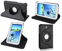 Kingsource (TM) 360 Rotating Leather Stand Case Magnetic Wake/Sleep Cover for Samsung Galaxy Tab 4 8.0 SM-T330NU 8-Inch Tablet Color Black