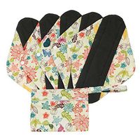 Hi Sprout Bamboo-Charcoal Reusable Sanitary Pads, Cloth Mama Menstrual Pads, Butterfly Flowers (WSDL04)