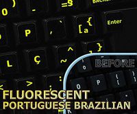 Glowing Fluorescent Portuguese Brazilian Keyboard Stickers