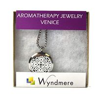 Aromatherapy Jewelry Necklace with 6 Refill Pads - Stainless Steel VENICE Pendant and Chain