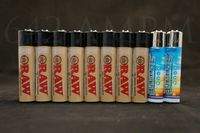 10 New Refillable Original Clipper Lighters 8 Raw & 2 Element Design