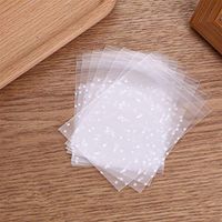 Sevenfly 100Pcs White Polka Dot Treat Bags Self Adhesive Candy Cookie Bags Clear Cellophane Bags For Bakery Biscuit Dessert Wedding Favors(1010cm)
