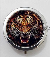 BlackKey Tiger Roar 3-Compartment Decorative Pocket Gift Box Case Organizer for Pill, Color 1-178