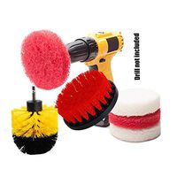 SaferCCTV 2 inch Diameter Drill Powered Stiff Scrub Cleaning Brush Heavy Duty Cleaning Applications for Bathroom Surfaces, Tile and Grout, Hard Water Stains, Rust (Red)