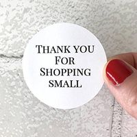 Sweet Thymes 40 Thank You for Shopping Small Stickers | Sticker Round Circle Favor Bag Gift Label | Envelope Seal Package Christmas Support Small Business