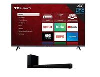 TCL 50S425 50 inch 4K Smart LED Roku TV (2019) with 5+ 2.1 Channel Home Theater Sound Bar with Wireless Subwoofer - Ts5010, Black, 32"
