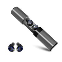 VOANZO Wireless Headphones Bluetooth 5.0, Earphone 4 Hours Playtime, Earbuds Volume Control, Dual Mic Bluetooth Headset Mono & Stereo Modes, Noise Cancelling Headphones 1200mAh Charging Box - Gray