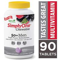 SuperNutrition, SimplyOne Multi-Vitamin for Men 50+, High-Potency, One/Day Chewable Tablets, Wild Berry, 90 Day Supply