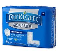 Medline Fitright Super Protective Underwear, Large, 4 packs of 20 (80 total)
