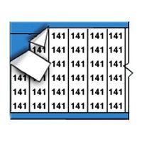 Brady WM-141-PK Repositionable Vinyl Cloth (B-500), Black on White, Solid Numbers Wire Marker Card (25 Cards)