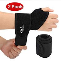 MoKo Wrist Brace, (2 Pack) Adjustable Athletic Wrist Support Wrist Wraps for Men Women, Carpal Tunnel, Fit Both Right and Left Hands, Black