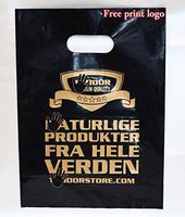 200pcs (Free Printing) 20x30cm Custom Print Plastic Bags,Packaging Gift Bag for Shopping Garment Handle Carrier Logo Brand Designed PE Bags Wholesale (Red)