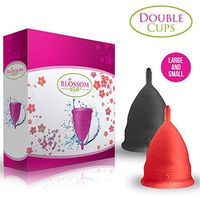 Blossom Menstrual Cups Set of 2 Cups (Sm Black & Lg Red)