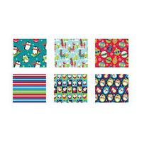 Bundle of 6 Rolls of Christmas Gift Wrapping Paper - Juvenile - 180 Total Sq Ft of Xmas Wrap