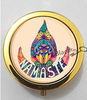 BlackKey Namaste Yoga - Tibet Buddha 3-Compartment Decorative Pocket Gift Box Case Organizer for Pill, Color 2-50