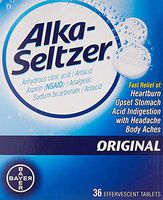 Alka-Seltzer Original Effervescent Tablets, 36 Count (Pack of 2)