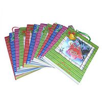 Christmas Gift Bags Large Size Holiday Packaging with Handles and Tags for Gifts, Jingle Bells, Winter, Candle, Santa Claus Designs Feliz Navidad (24 Piece)