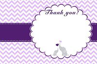 30 Blank Thank You Cards Blue Chevron Zig Zag Elephant Design Baby Shower Party + 30 White Envelopes