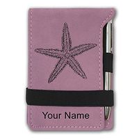 Mini Notepad, Starfish, Personalized Engraving Included (Pink)