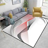 Bigdatastore Abstract Novelty Bath Rugs, Modern Digital Composition with Geometric Elements Squares Dots Curves Waves, Durable Carpet Area Rug - Living Dinning Room Bedroom Rugs and Carpets(6'x 9')