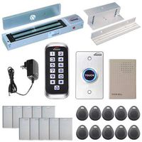 Visionis FPC-5641 One Door Access Control Inswinging Door 600lbs Maglock with VIS-3005 Slim Indoor Outdoor Rated IP68 Keypad/Reader Standalone EM No Software 2000 Users Kit