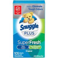 Snuggle Plus Super Fresh Fabric Softener Dryer Sheets with Static Control and Odor Eliminating Technology, 105 Count (Packaging May Vary)