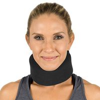 Vive Neck Brace - Foam Cervical Collar - Vertebrae Whiplash Wrap Aligns and Stabilizes Spine - Adjustable Spinal Support Can Be Used While Sleeping and Relieves Pain, Pressure (Thin, Black)