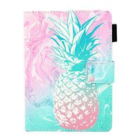 Ostop Compatible with Amazon Kindle Paperwhite 1/2/3/4 Case with Pencil Holder,PU Leather Wallet Slim Smart Cover [Auto Sleep/Awake] Magnetic Flip Folio Stand Tablet Case,Pinespple