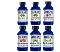 Top Essential Oil Gift Set - Best 6 Aromatherapy Oil - Clove, Frankincense, Lemongrass, Peppermint, Lavender, Eucalyptus - Therapeutic Grade and Premium Quality - 1 oz each by Harlyn