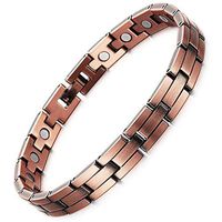 HiTreasure Men Womens Health Magnetic Copper Bracelets Pain Relief for Arthritis(Imported,3500 Gauss Each Link)