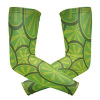 LEVEIS Green Lemon Arm Sleeves UV Protection for Men Women Sunblock Protective Gloves Running Golf Cycling Driving Long Arm Cover 1 Pair