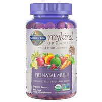 Garden of Life - mykind Organics Prenatal Gummy Vitamins - Berry - Organic, Non-GMO, Complete Vegan Multi - Methyl B12, D3 & Folate - Gluten Free - 120 Real Fruit Chew Gummies *Packaging May Vary*